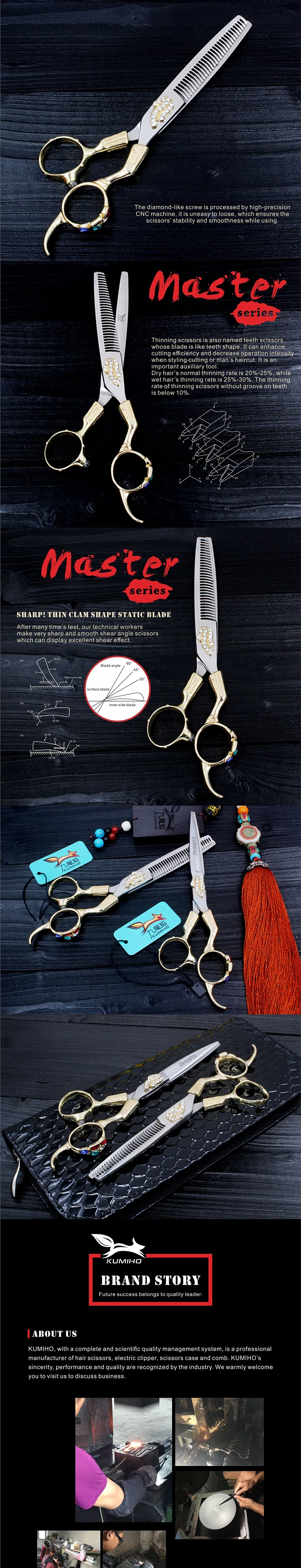 Tesoura de Cabelo Tesoura de Corte de Cabelo e Desbaste Tesoura de Cabelo para Salão de Beleza Kumiho Profissional Melhor para Salão de Beleza Diamante 6 3 Beleza e saúde