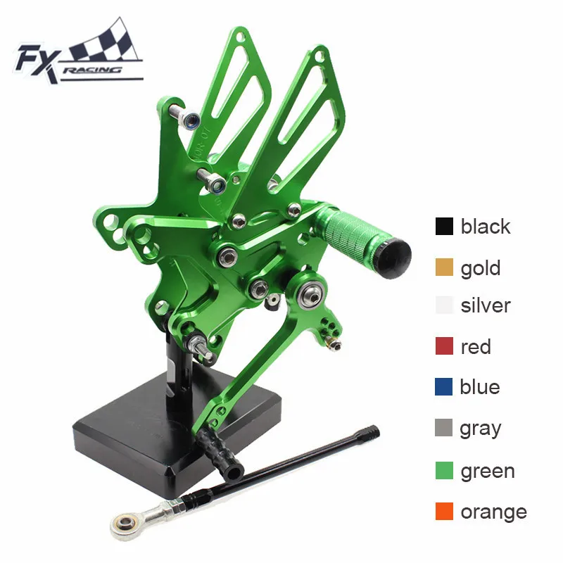 

CNC Aluminum Motorcycle Foot Pegs Rest Set Footpegs Pedals Rearset Footrest For Kawasaki ZX10R ZX 10R 2011-2018 2012 2013 14 15
