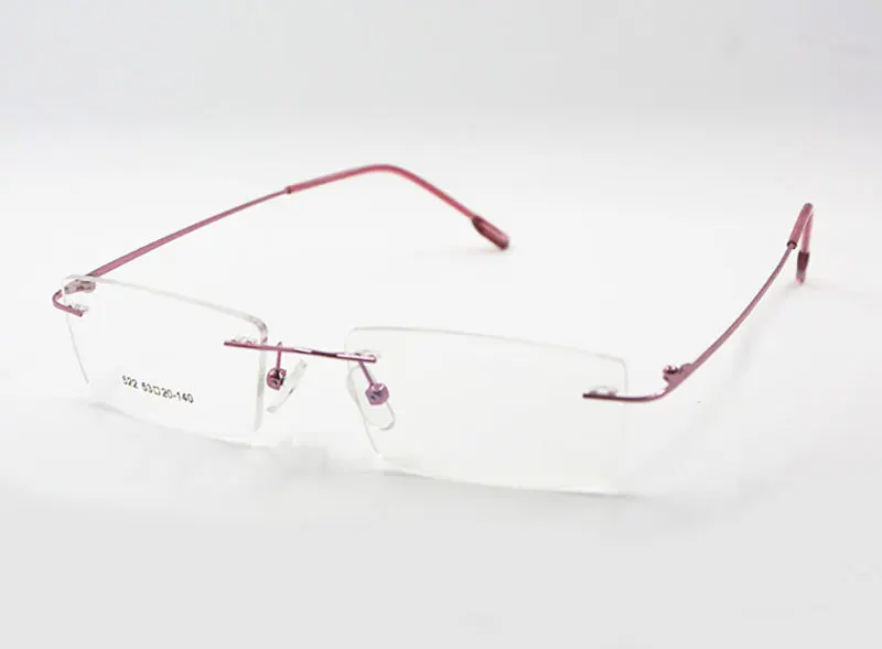 Титановые гибкие оправы с эффектом памяти, оптические очки по рецепту, очки для женщин и мужчин, форма оправы на заказ - Цвет оправы: Pink