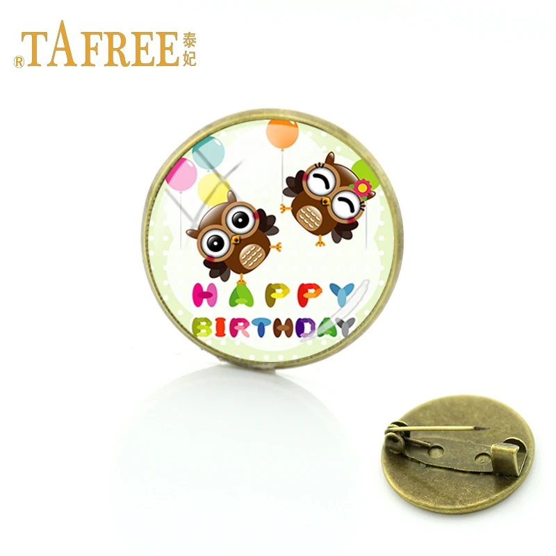 

TAFREE lovely Owl Antique Bronze Plated Best Friend souvenir Brooch friend birthday beautiful gift pin Jewelry FQ179