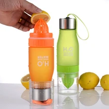 BAISPO 650 мл H2O лимонный сок, фруктовая бутылка для воды, посуда для заваривания напитков для улицы, портативный шейкер, Спортивная бутылка, BPA, бесплатный подарок