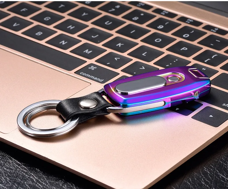 USB Перезаряжаемые беспламенная сигара плазменной Зажигалки брелок огни ветрозащитный сигареты Электрический зарядки легче