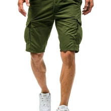 Для мужчин шорты-карго Повседневное свободные короткие штаны камуфляж Военная Летний стиль по колено 2 цвета шорты Для мужчин