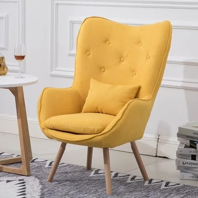 Скандинавский одноместный диван для гостиной, балкона, квартиры, мини-стул, современный минималистичный диван, индивидуальное кресло для отдыха, спальни, комнаты - Цвет: Коричневый