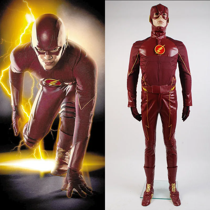 The Flash Cosplay Barry Allen Cosplay Costume Adult Men Full Set Outfit