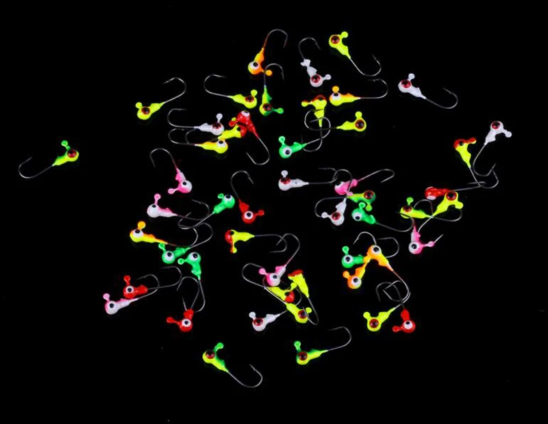 50 шт. наживка для зимней рыбалки 2,1 см 0,8 г мини металлическая свинцовая головка крючок для джигинга приманки Крючки снасти для подледной рыбалки