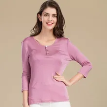 В году, новая футболка из чистого шелка с рукавами из шелка и нижней части рукава