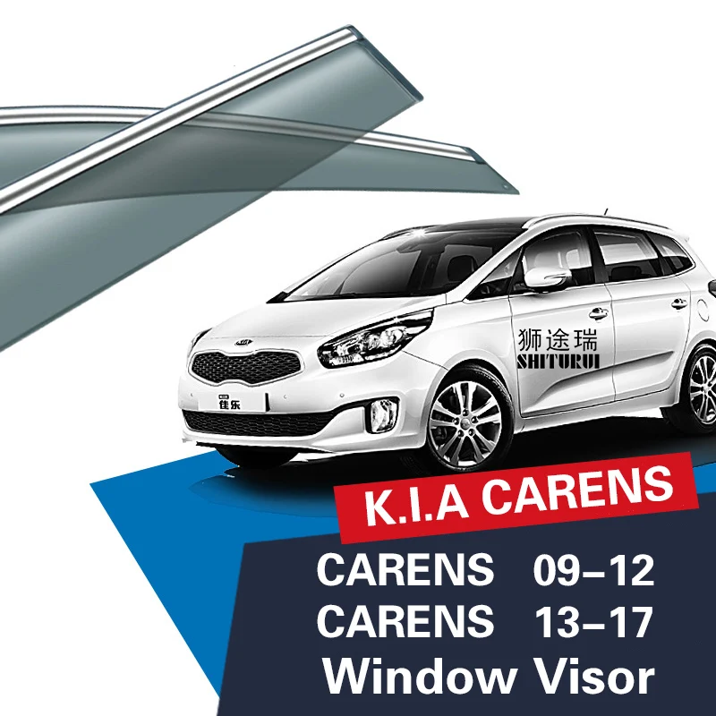 SHITURUI Window Visor Vent Sun Rain Deflector Guard For KIA CARENS 2009