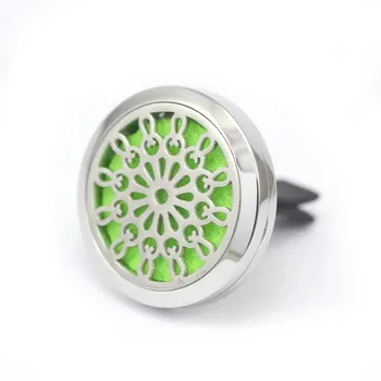 

30mm Stainless Steel Ribbon Flowers with Vent Auto Aromatherapy/Essential Oil Diffuser Perfume Locket Clip for Car