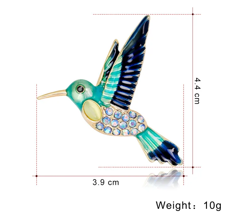 Funmor Bird Brooch Enamel Pin Crystal Jewelry For Women Men Suit Bag Scarf Accessories Party Wedding Ornaments Gifts Zinc Alloy