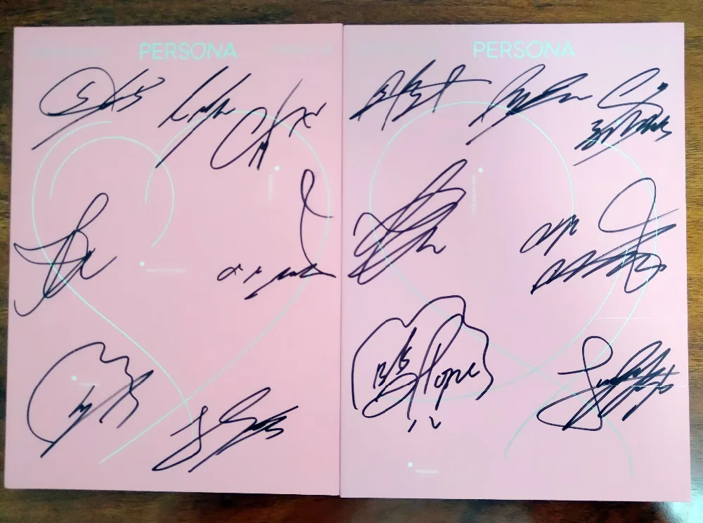 

hand signed Bangtan Boys autographed 4th album MAP OF THE SOUL:PERSONA CD+photobook+signed poster K-POP