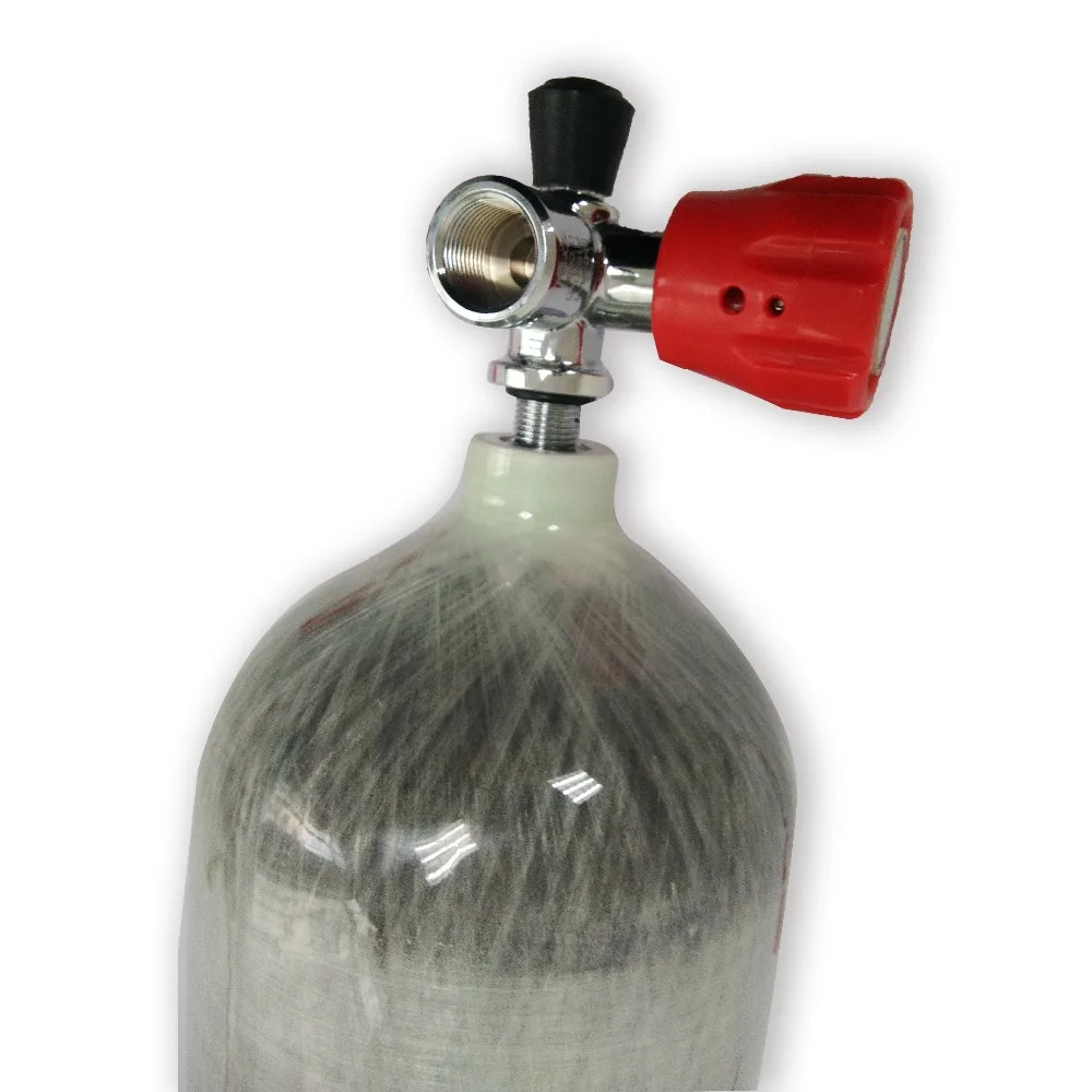 AC16811 CE Certification Carbon Fiber Tank With Red Valve Air Tank Cylinder Compressed Air Gas Cylinder Inflate Small Cylinder-R