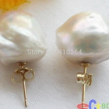 wholesale_jewelry_wig$ Необычные 18 мм природа белые Кеши Возрожденные жемчужные серьги-гвоздики