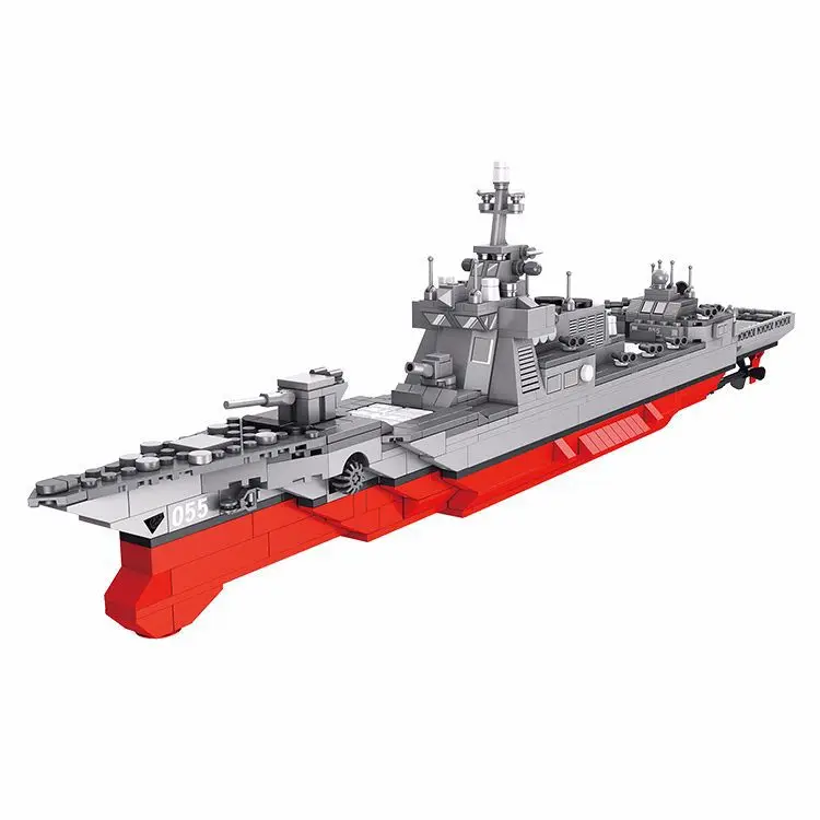 

NEW 632006 Warship Series Battleship Cruiser Carrier Missile 055 Destroyer Frigate Assembled Building Blocks Toys For Children