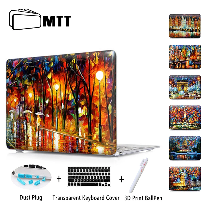 

MTT Crystal Hard Cover For Apple Macbook Air 11" 12'' 13" Case For Mac book Pro 13" 15" touch bar Pro Retina 13 15 Eiffel Tower