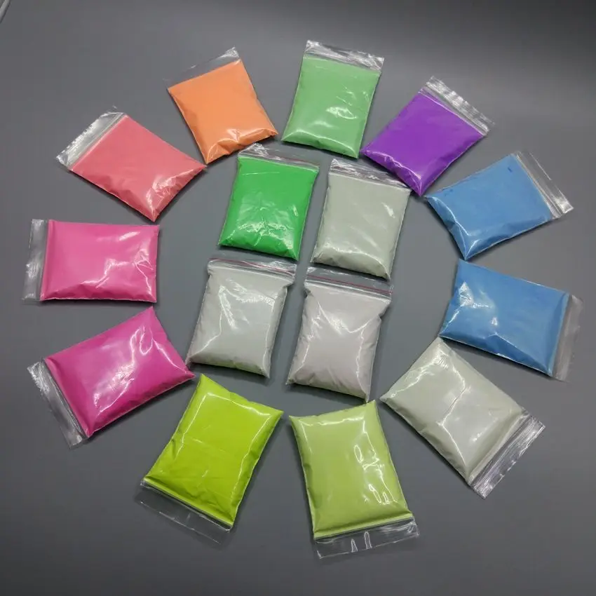 Nail Powder Nail Pigment Nail Glitter Luminous Pigment Fluorescent Pigment Luminous Powder 15 Colors Glow In Dark Nail Glitter Pigment Fluorescent Phosphor Glitter For nail art Bright Pigment Powder