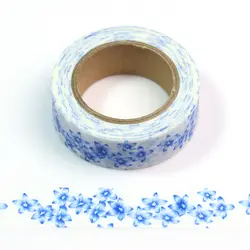 1 шт. синие цветы Васи клейкие ленты клей клейкие ленты DIY стикер для скрапбукинга Label маскирования клейкие ленты