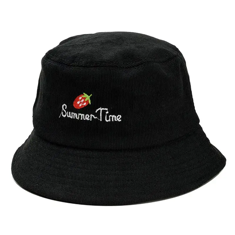 red and black bucket hat