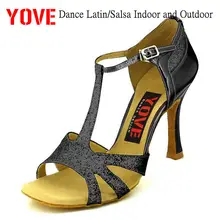 YOVE стиль w144-13 танцевальная обувь Бачата/Сальса крытый и открытый Женская танцевальная обувь