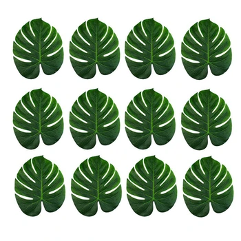 

12pcs Artificial Tropical Palm Leaves for Hawaii Luau Party Decor Beach Style Wedding Table Decoration Accessories