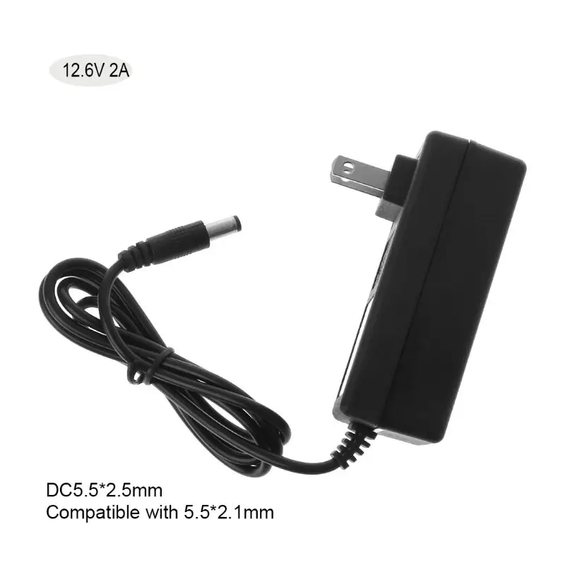 

Wholesale dropshipping Battery Charger 12.6V DC 2A Intelligent Lithium Li-on Power Adapter EU US Plug Transformer F42D