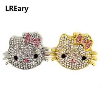 

USB 2.0 Flash Drive crystal Hello Kitty U disk 4GB 8GB 16GB 32GB 64GB cat pendrive Creative Jewelry pen drive memory stick Gift
