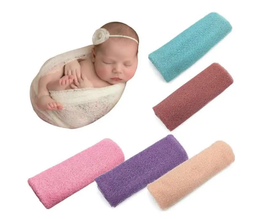 

Long Ripple Wrap, DIY Newborn Baby Photography Wrap-Baby Photo Props Favors Baby Girl Boy Hollow Wraps Blanket (Blue, Size: 50cm