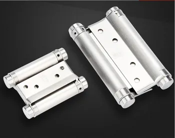 

4 Inch Stainless Steel Double Action Concealed Door Silver Spring Hinges For Saloon Cafe Door Shop Swing Door 2Pcs