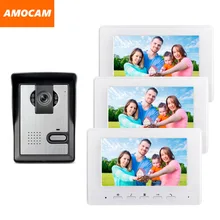 7 Inch Monitor Video Door Phone Intercom Doorbell Video Interphone doorphone Door bell System Surface mounting 1-Camera 3-Screen