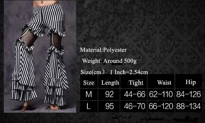 Штаны для танца в этническом стиле с полосками зебры, брюки для танца живота, брюки для танца живота, размер M/L, черный, белый, серый