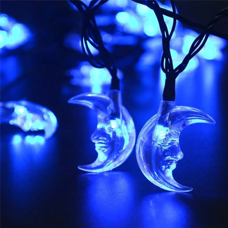 20ft 6m 30 LED Moon Solar Powered Fairy String Light (2)