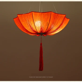 

Chinese cloth classical imitation cloth umbrella pendant lamp lantern Restaurant balcony aisle Club Creative umbrella ZS136