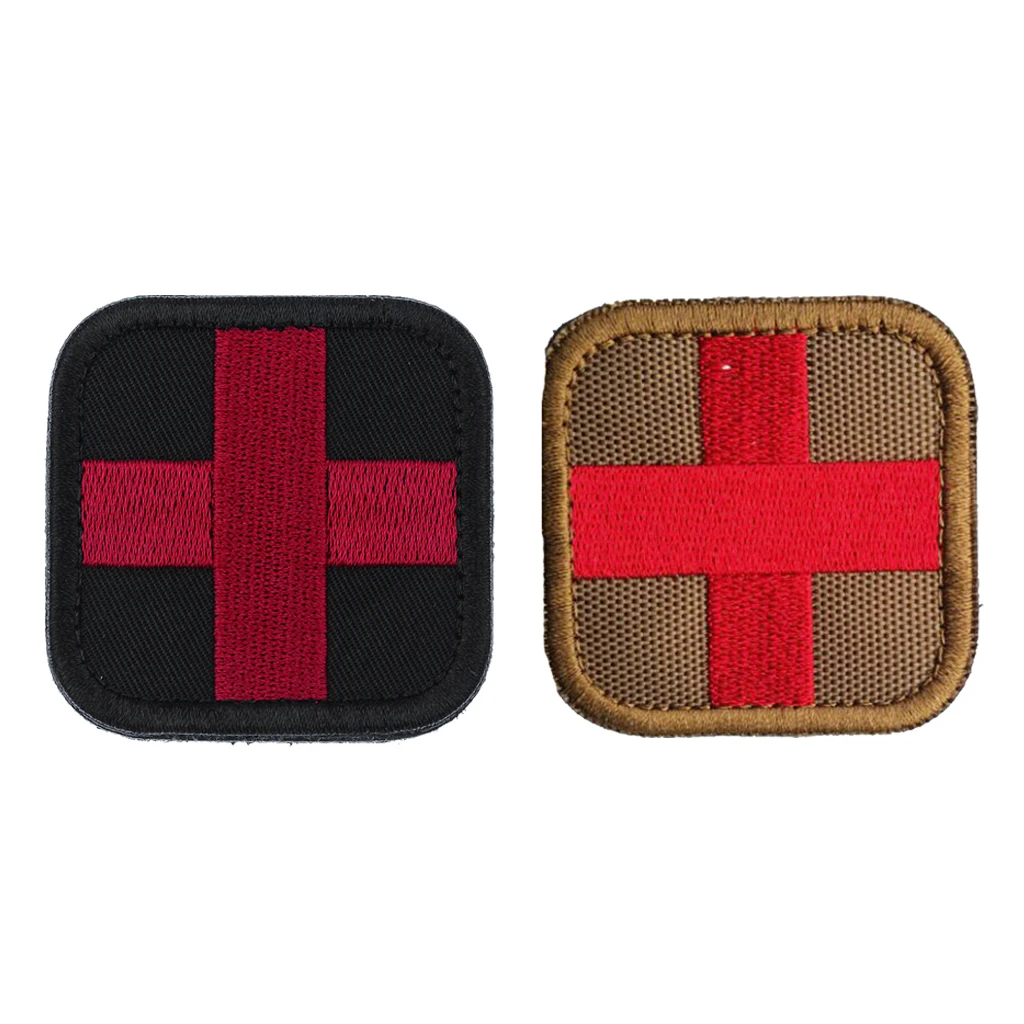 

2pcs Cross Medical Patch 3D Embroidered Hook & Loop Red Cross Patch For First Aid Kit For Medical Bag Rescue Bag