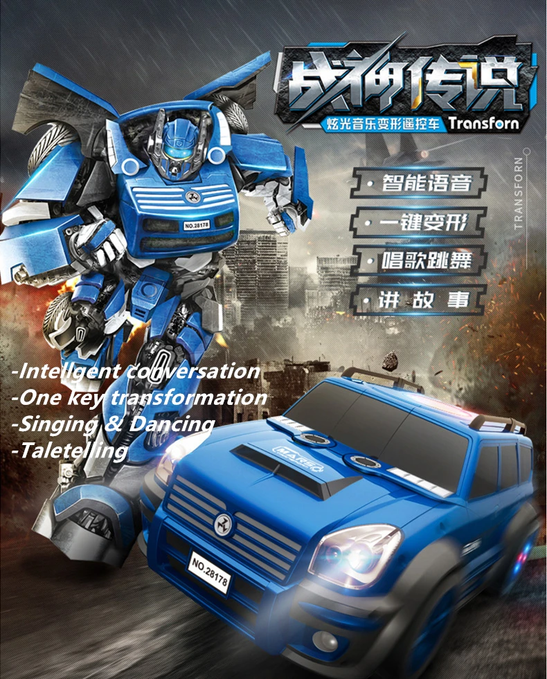 

2017 new alloy metal RC transform car RC Robot