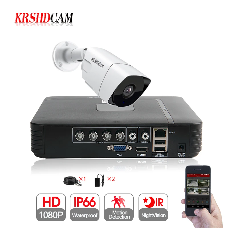 1CH комплект AHD 4CH 1080N DVR 1 шт. 1080 P Камера IR водонепроницаемый уличный для