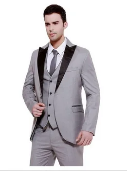 

Mens Formal Business 3 Piece Suit Groom Tuxedos Slim Fit Peak Lapel Wedding Men Suit Single Breasted Evening Prom Blazer