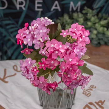 

10 Head Artificial Silk Flower Hydrangea Single Beam Simulation Flower DIY Home Wedding Carpet Wall Hydrangea Decoration