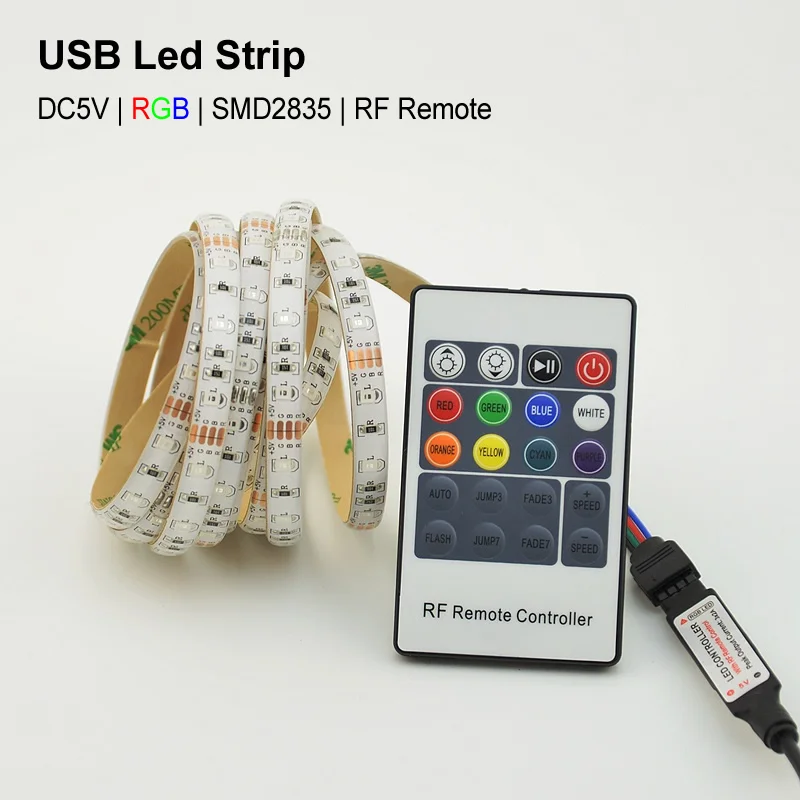 RGB светодиодный светильник меняющий Цвет USB комплект 50 см 1 м 2 3 4 5 ТВ ПК PS4 фоновый