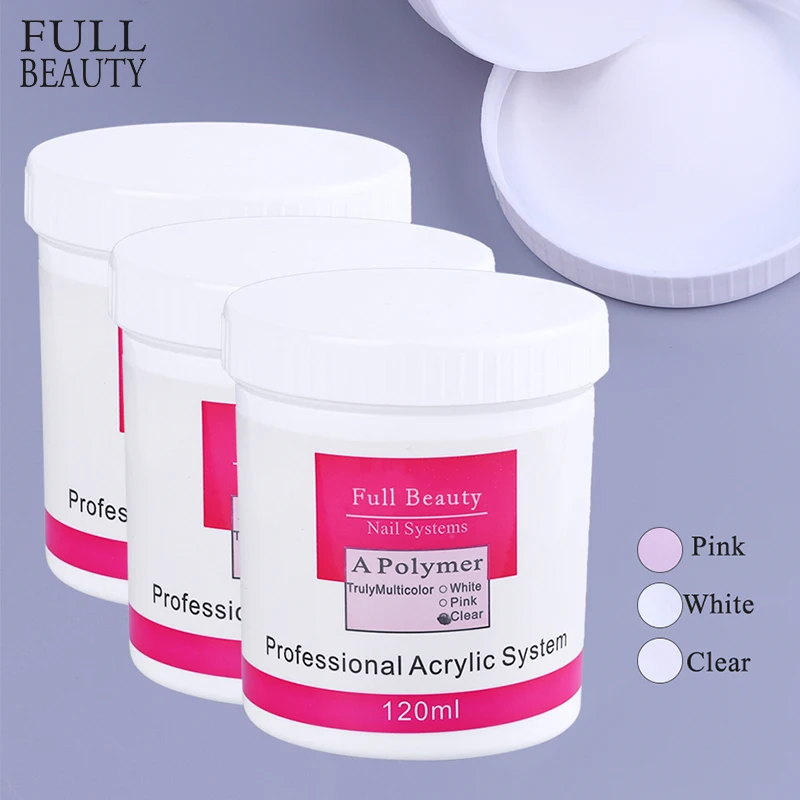 

75g Acrylic Powder Clear Pink White Nail Crystal Powder 3D Acrylic Nails Tips Extension Builder Polymer for Nail System CH789