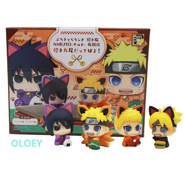 4 Style Mini Anime Naruto Mosquito Eye Uzumaki Naruto Uchiha Sasuke Lucky Cat Pvc Action Figure Collectible Model Toy 4cm Box Y8 Aliexpress