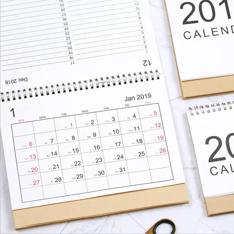 2018 2019 time planner largetable calendar basic coil spiral muji
