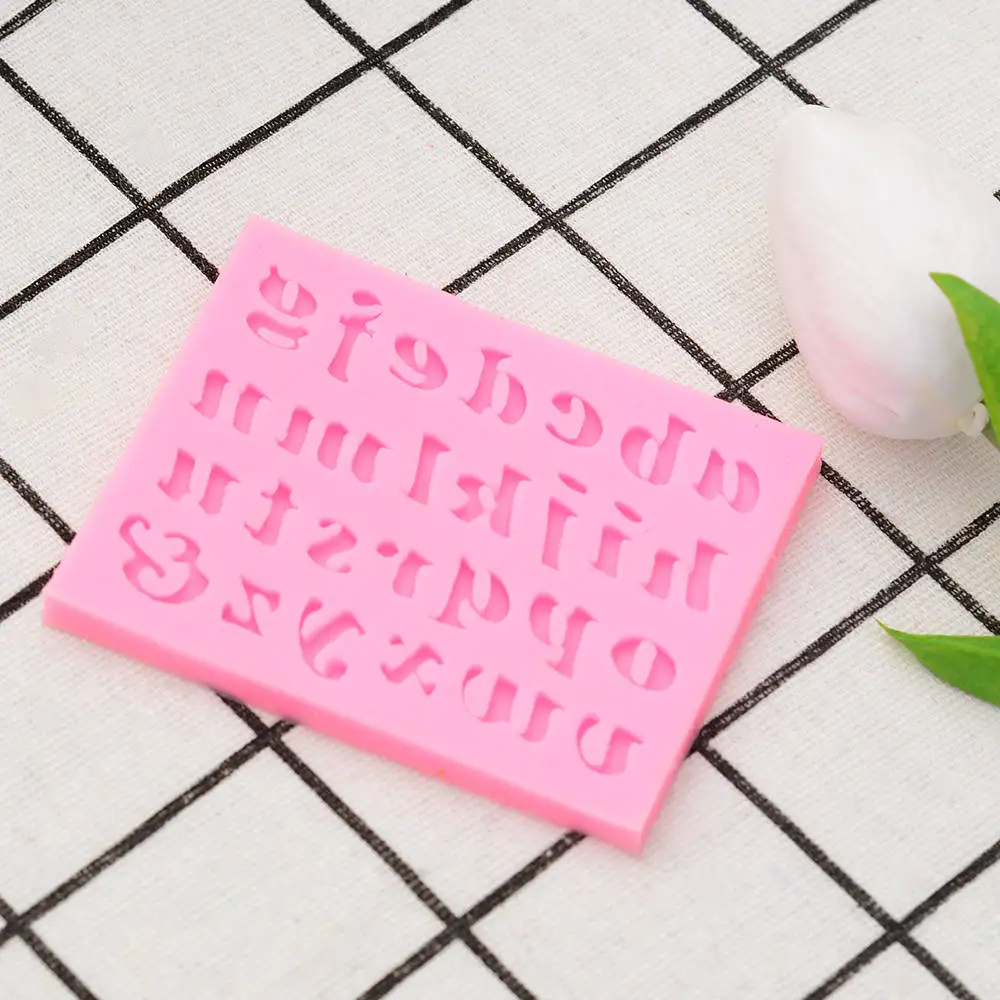 Буквы в форме сахарной пасты Силиконовые формы торта 3D помадка инструмент для украшения торта - Цвет: Розовый