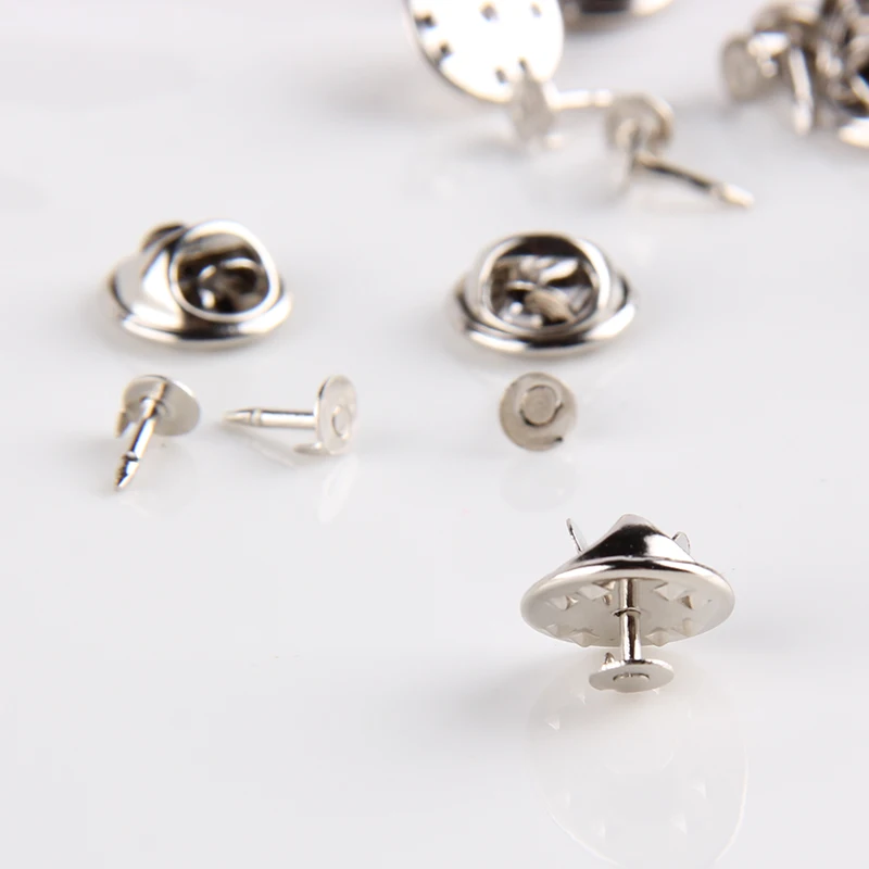 SUQI 50pcs 12mm Gold Color Copper Nail Tie Tack Lapel Pin Back Clutch 