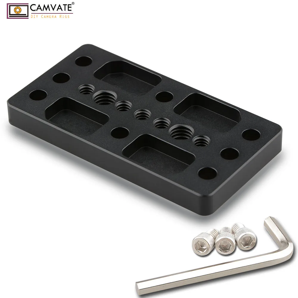 

CAMVATE 1/4" & 3/8" Thread Cheese Plate Tripod Mounting Plate for DSLR Camera Cage Rig Stabilizer C1580