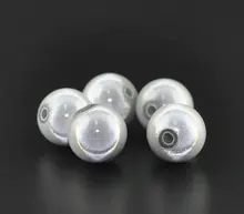 Doreen Box hot- 100 Weiß Miracle Acryl Runde Spacer Perlen 10mm Dia.(B07946)