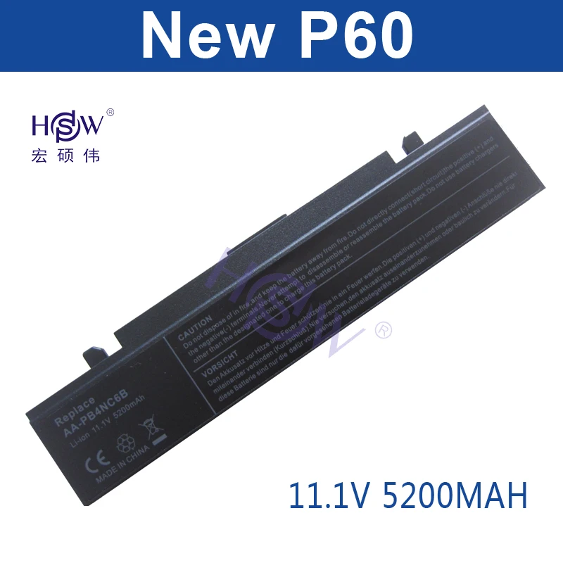 

HSW 6 cells battery for Samsung AA-PB2NC3B AA-PB2NC6B/E AA-PB4NC6B/E AA-PB6NC6B AA-PB2NC6B AA-PB4NC6B R60 P210 P460 P50 P560 P6