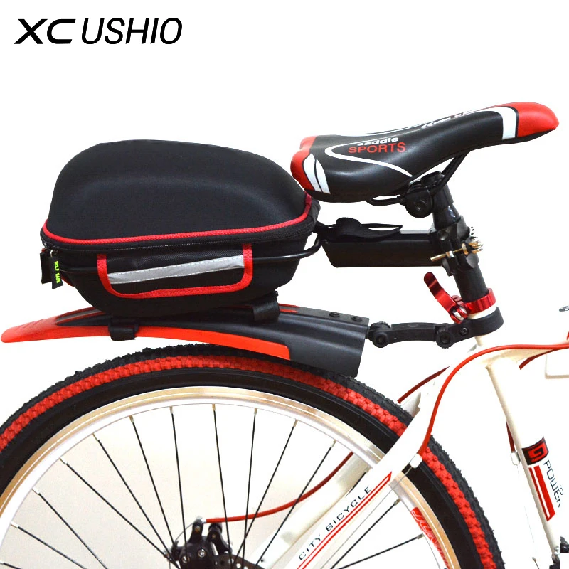 

Quick Release Locked On Seatpost Aluminium Alloy Frame Bicycle Rear Rack Luggage Bag with Rainproof Cover for Mountain Bikes