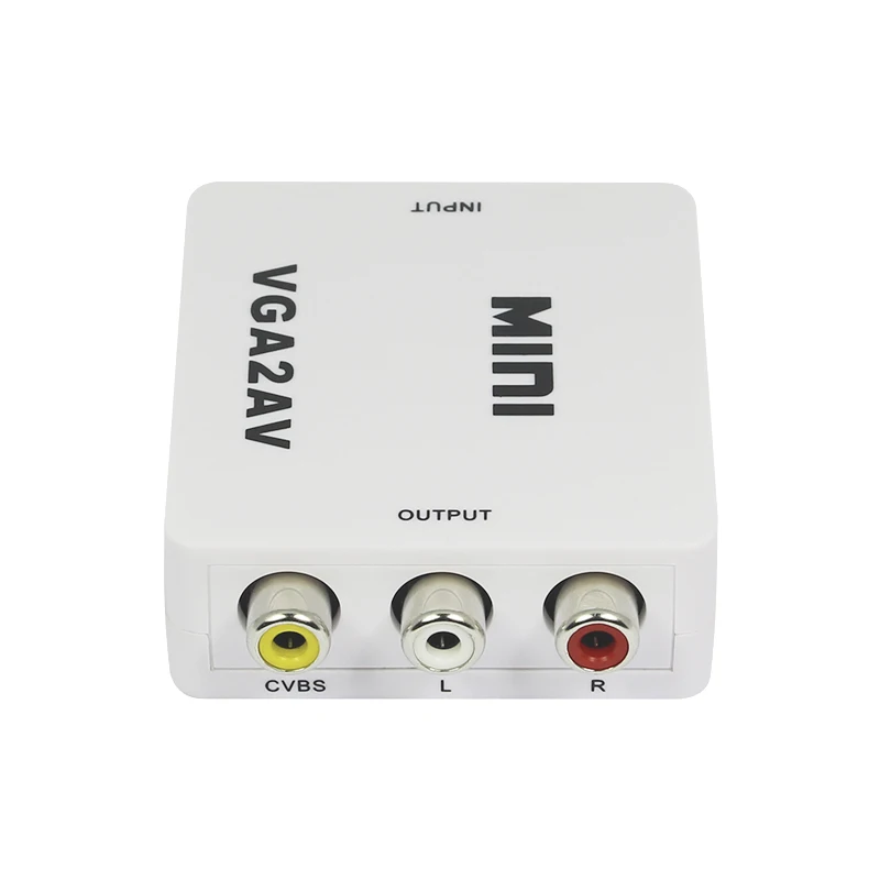1080P мини VGA в AV RCA конвертер с 3 5 мм аудио VGA2AV/CVBS + конвертор для HDTV PC|mini vga|vga tovga to av rca |