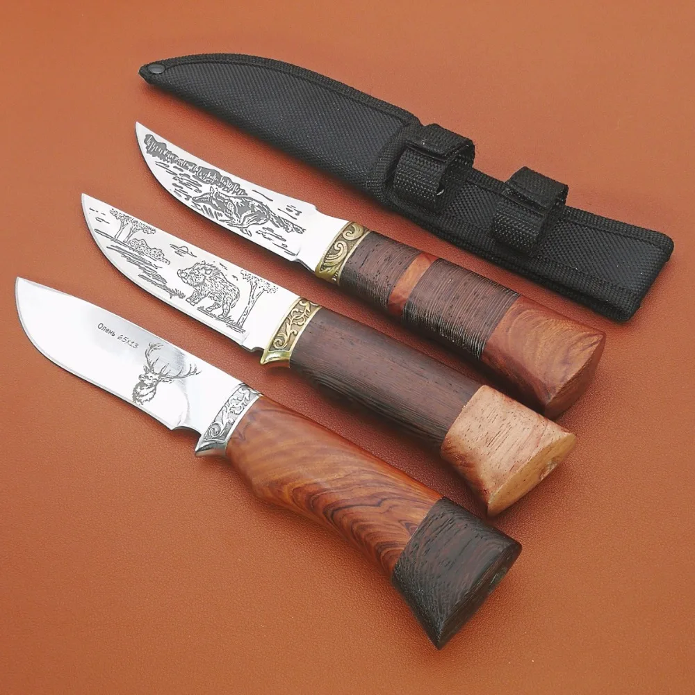 DuoClang уличные походные ножи из 440 стали, удобный нож с деревянной ручкой и фиксированным лезвием для охоты, лучший подарок