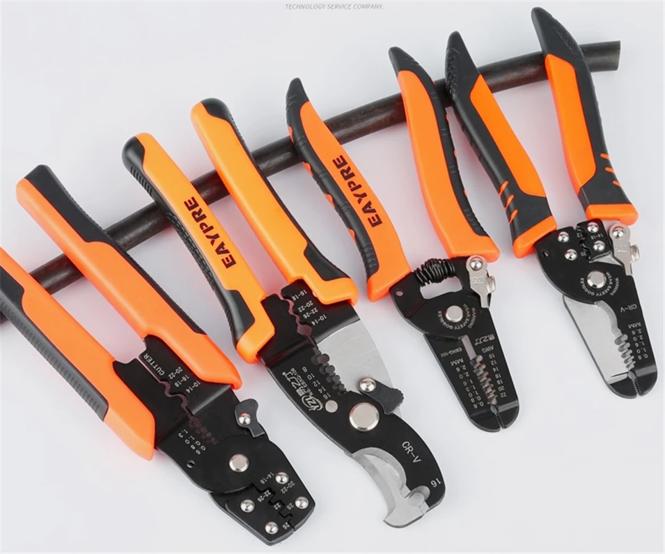 

Cable Wire Stripper Automatic Crimping Tool Peeling Pliers Adjustable Terminal Cutter Wire multitool TAB Terminal Crimper